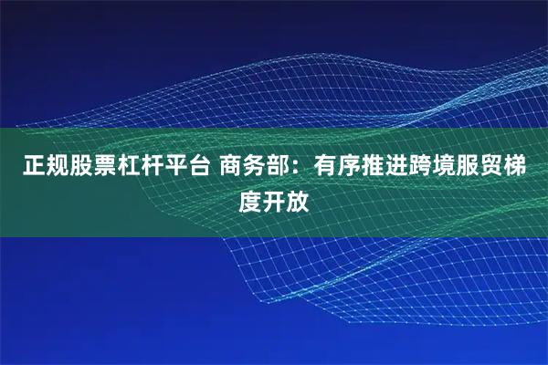 正规股票杠杆平台 商务部：有序推进跨境服贸梯度开放